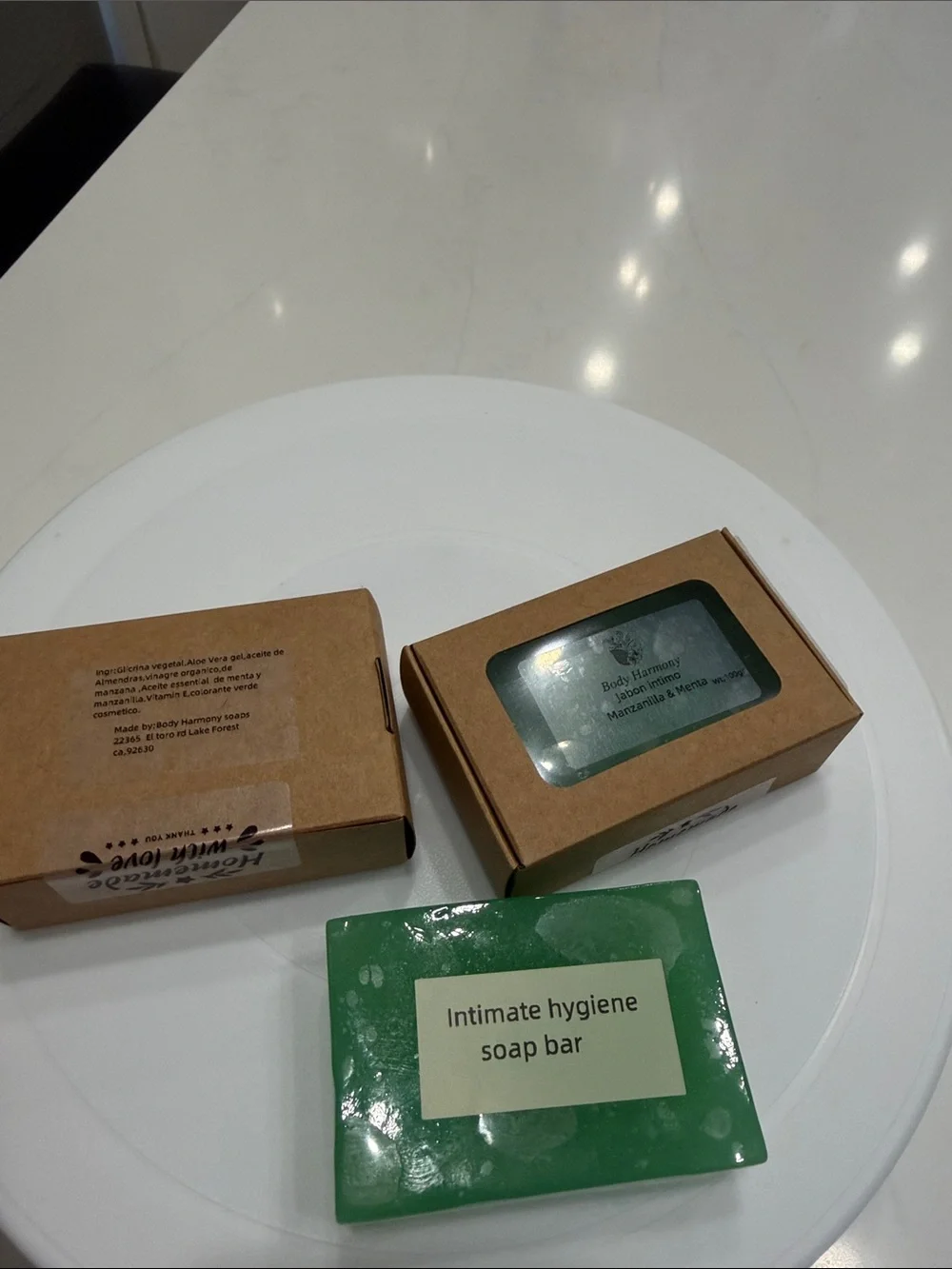 Intimate Hygiene Soap Bar - Green 100% Natural ingredients Aloe Vera,Mint.